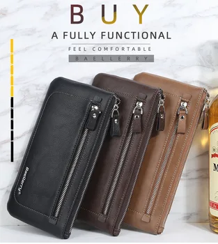 

Men's long wallet Europe and the United States large capacity zipper mobile phone bag