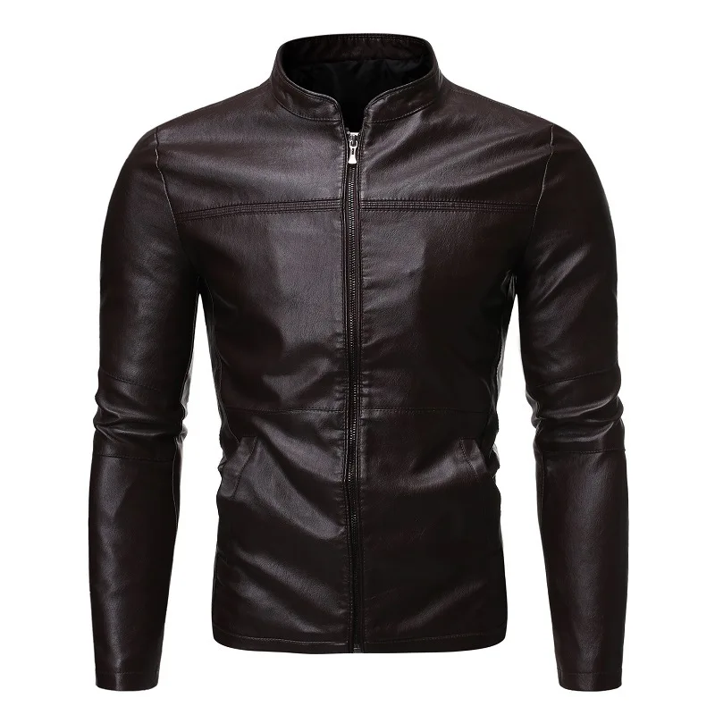 

Mens Jackets and Coats 2020 New Men's Fashion Trend: Stand-up Collar Motorcycle Slimming Men's Leather Jacket
