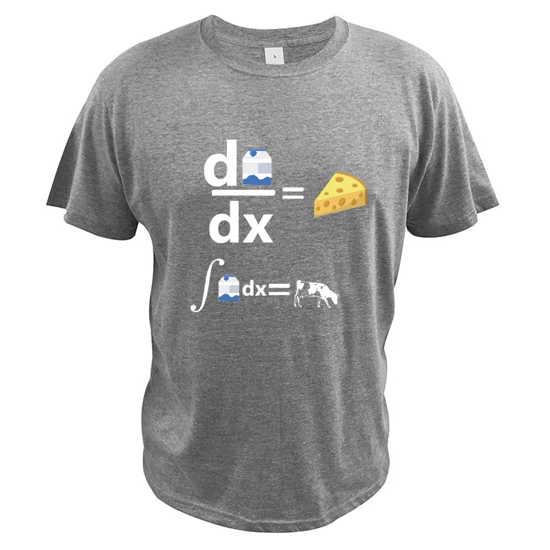 Серый Milk Differential Is Cheese футболка корова Geek Science Math Camiseta обратный расчет молока корова футболка европейский размер - Цвет: Серый