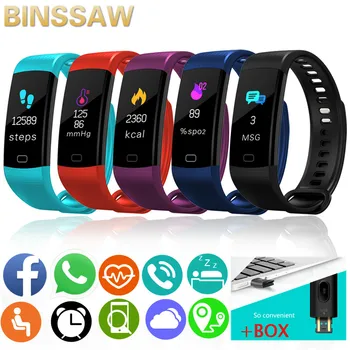 

2020 BINSSAW Smart Sports Clock Color Heart Rate Activity Fitness Tracker Smart Electronics Watch VS Miband2 Smartwatch