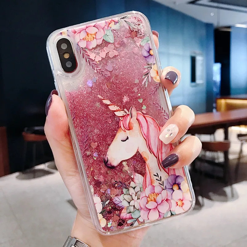 Единорог Фламинго Y5 Жидкий чехол для huawei Y6 Prime Y7 Pro кремния динамический чехол для huawei Y7 чехол Y9 - Цвет: Corner