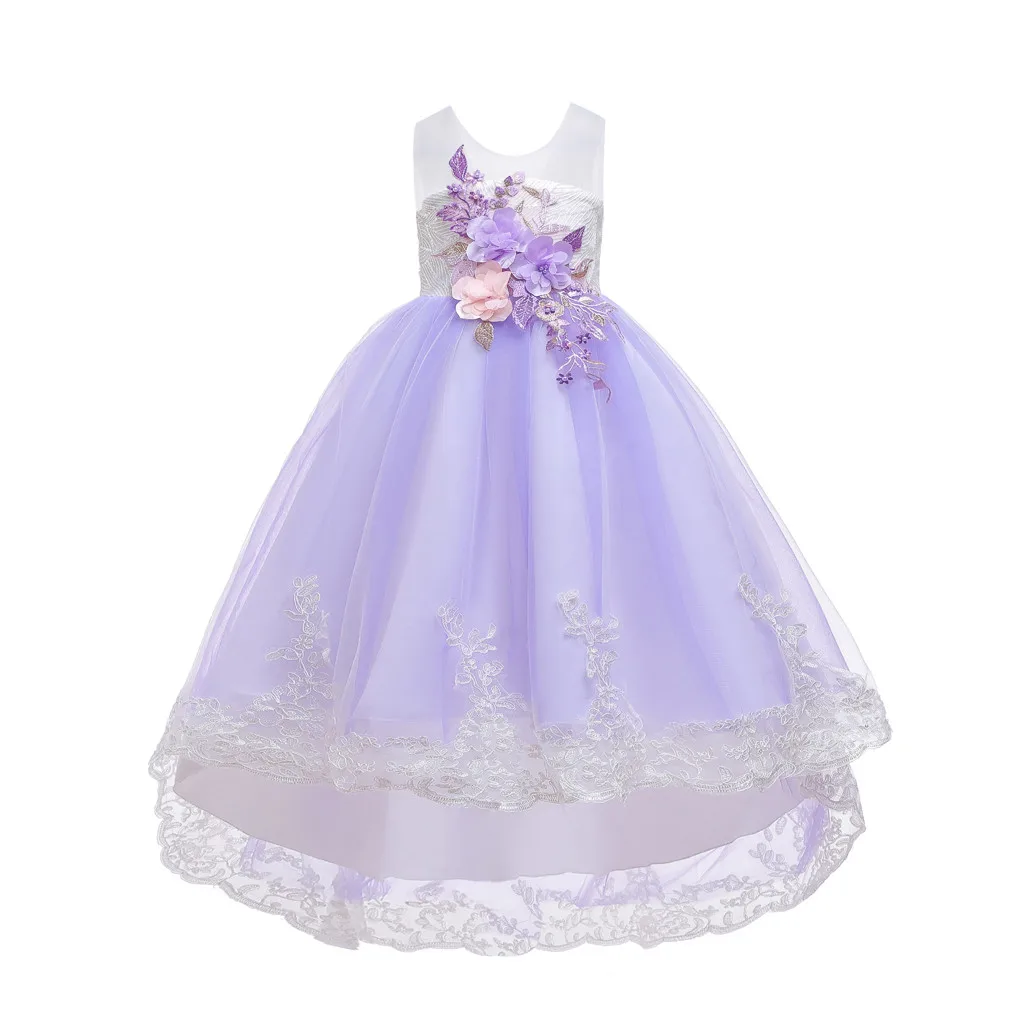 Toddler Girls Sleeveless Flower Girl Dress Princess for Pageant Wedding Formal Birthday Party Dress Special Occasions
