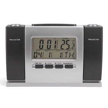 

Electronic-Style Electronic Clock watch table Double Headed Rotation Projection Temperature Time Alarm Clock digital alarm clock