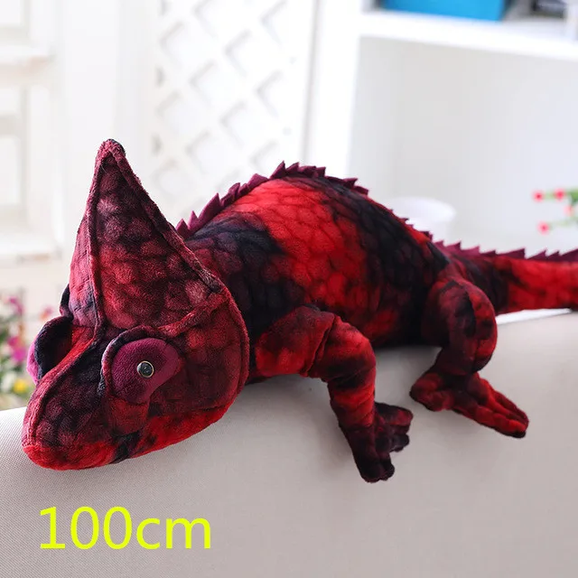 100cm red Имитация Динозавра, плюшевая игрушка-хамелеон, Мягкая Реалистичная детская креативная диванная подушка, кукла, персональный классный подарок на день рождения - Цвет: 100cm red