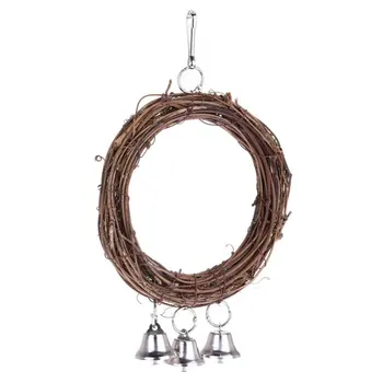 

Bird Parrots Hanging Swing Chew Toy Birds Standing Pet Toy Supplies Hot Parrots Vine Rattan Swing Hanging Climbing Ring