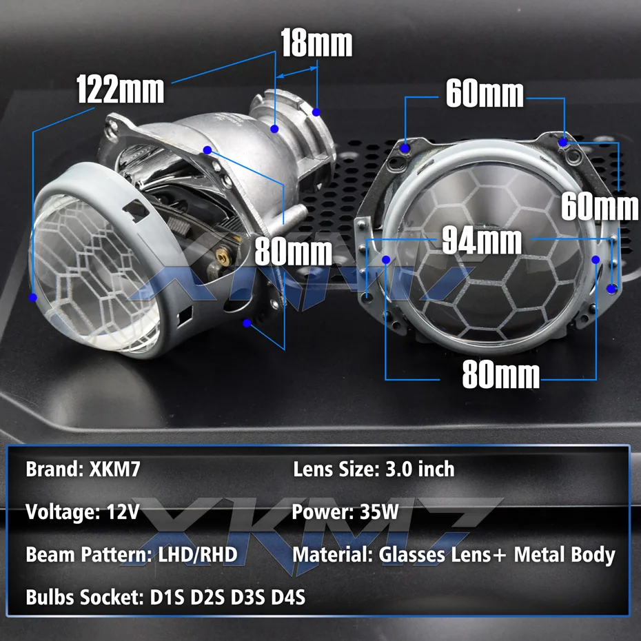 Для Hella 3R G5 5 фары линзы Honeycomb HID проектор D1 D2 D3 D4 Bi-xenon 3,0 травление линзы тюнинг аксессуары футбольный стиль