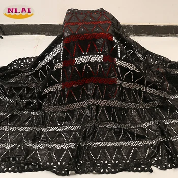 

NIAI African Bazin Riche Fabric With Brode Latest Embroidery Nigerian Bazin Lace Fabrics 2020 High Quality Lace Sewing XY3329B-2