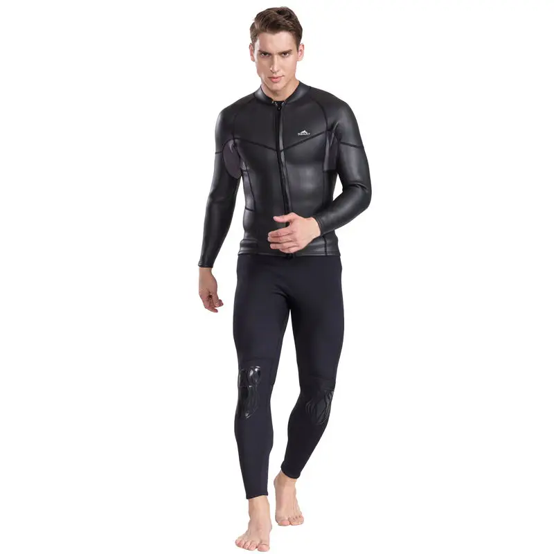 Mens 2mm Long Sleeve Wetsuit Top Front Zipper Jacket for Diving Surfing Kiteboarding Wakeboarding Kayaking