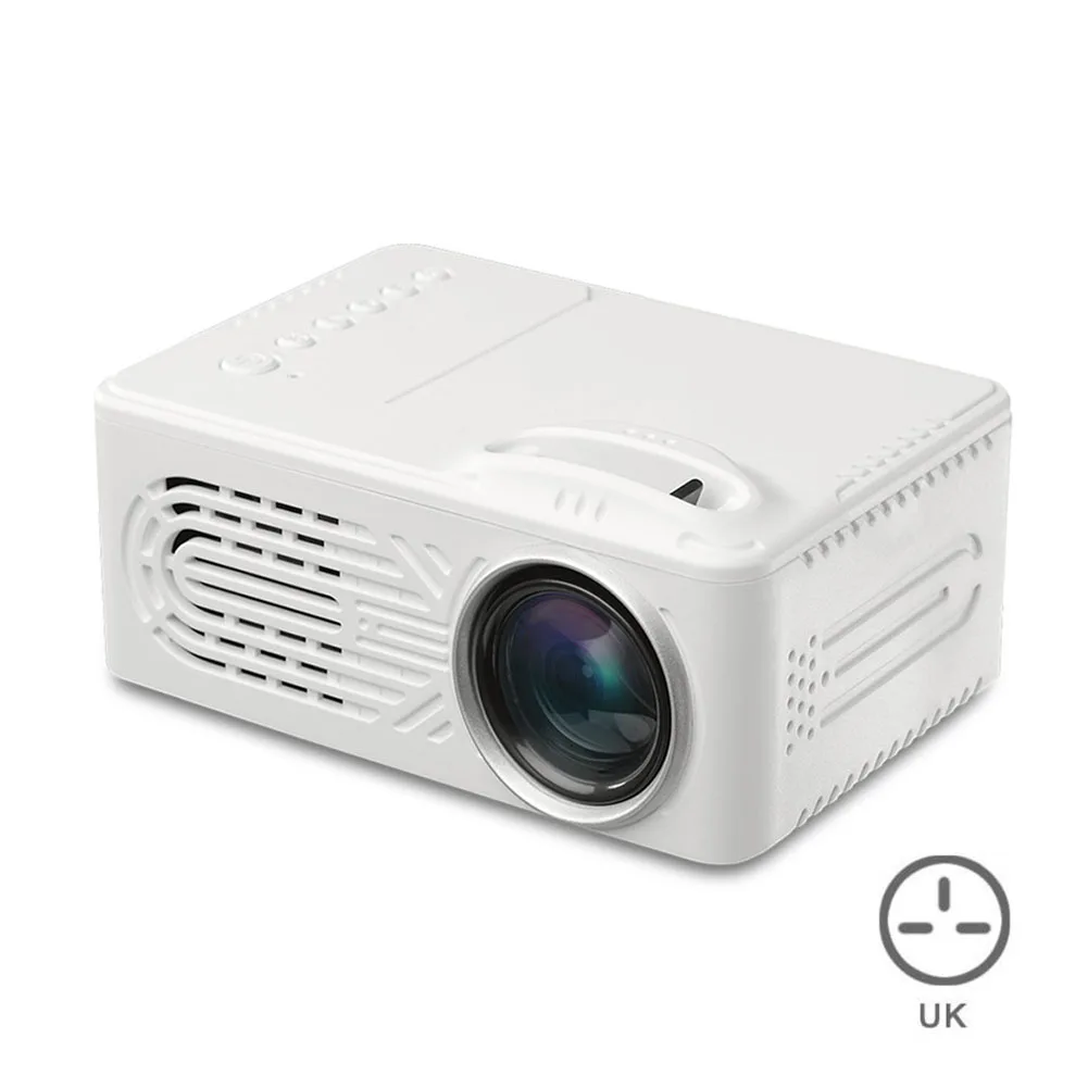UK HD 1080P светодиодный мини-проектор портативный 3D домашний кинотеатр AV USB встроенный динамик Hi 888 - Цвет: UK