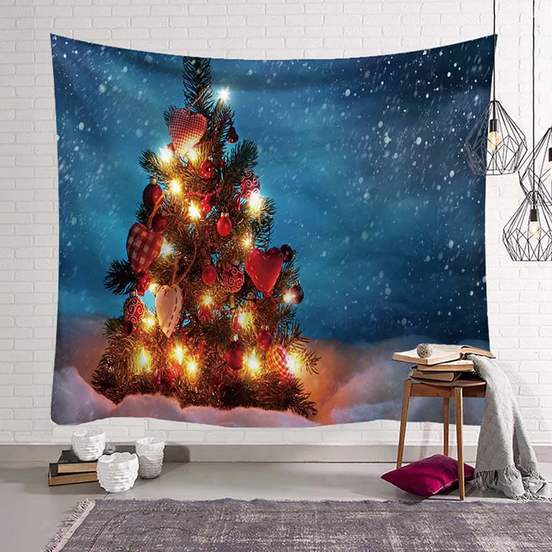 Style 5 Xmas Party Wall Tapestry 3D Christmas Tapestry Wall Hanging Tapestry Art Carpet Blanket Christmas Home Decoration Bedspread Mat - Цвет: Style 5