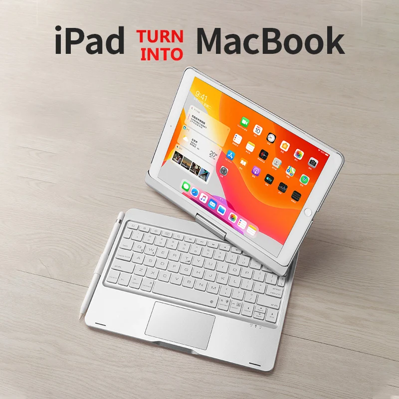 Чехол с клавиатурой для iPad Pro 11 дюймов 2020 2nd Gen /2018 1st 360 вращения и 7 Цвет подсветкой
