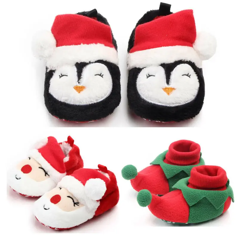 

Christmas Newborn Kids Baby Girl Boys Anti-Slip Warm Socks Slipper Shoes Boot Baby Autumn Winter Warm Casual Shoes 0-12 Months
