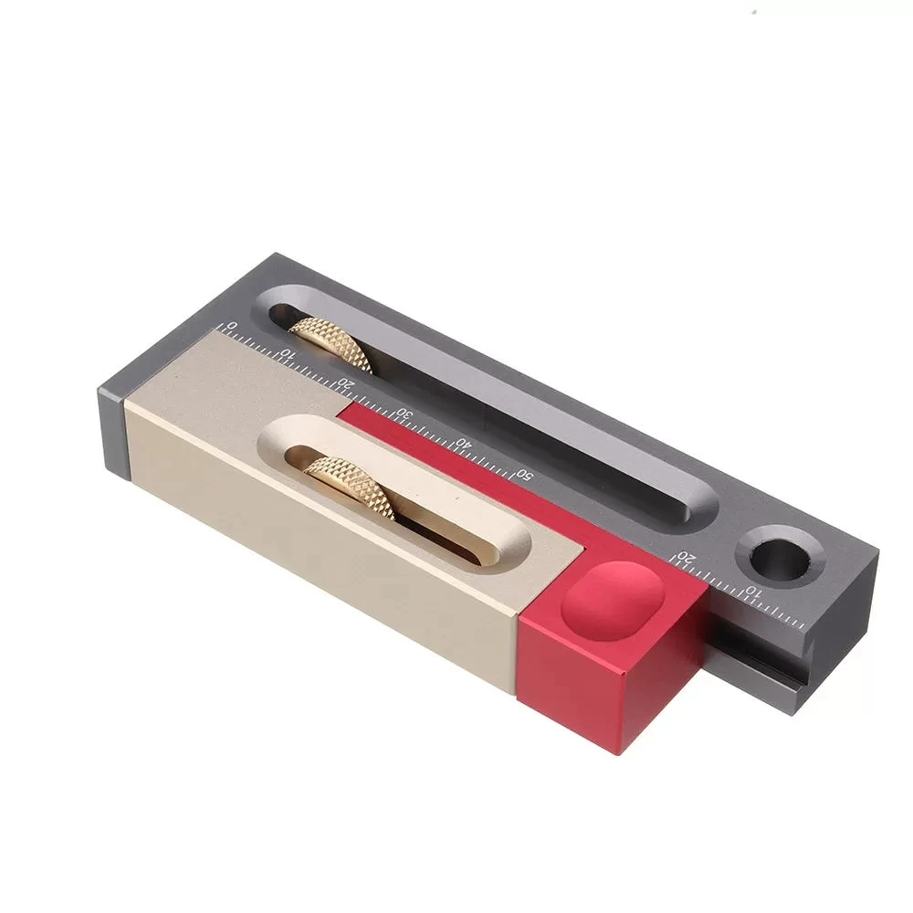  Drillpro Table Saw Slot Adjuster Mortise and Tenon Tool Woodworking Movable Measuring Block Tenonma