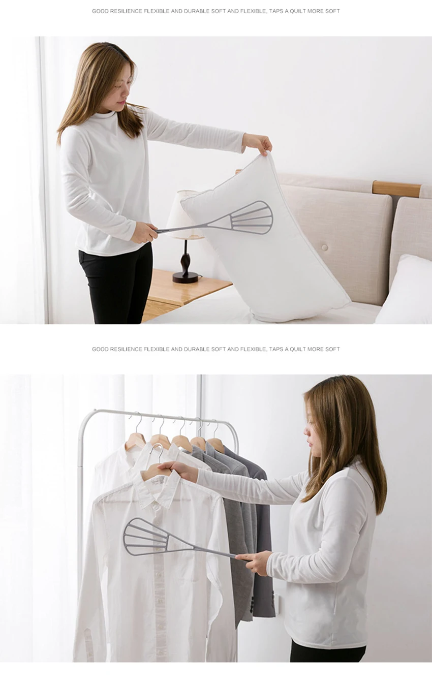 Bedroom Carpet Rug Dust Removal Beater Household Cleaning Mats Handheld Dusters Long Handle Plastic Bendable Quilt Beater