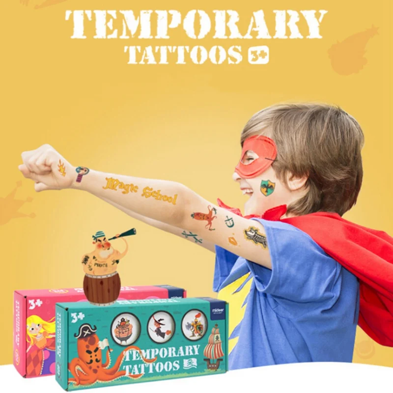 Wholesale Christmas Waterproof Cute Tattoo Sticker Eco-friendly Cartoon Shape Tattoo Waterproof Safety Sticker Set Easy Cleaning