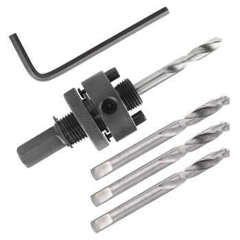 

7/16 Inch Hex Shank Hole Saw Arbor, Fits 1-1/4 Inch To 6 Inch Hole Saw Quick Change Heavy Duty Alloy-Steel Mandrel with 3 1/4