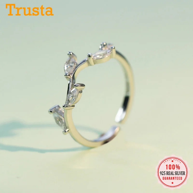 Trusta 100% Стерлинговое Серебро 925 пробы модное ювелирное изделие коктейльное кольцо