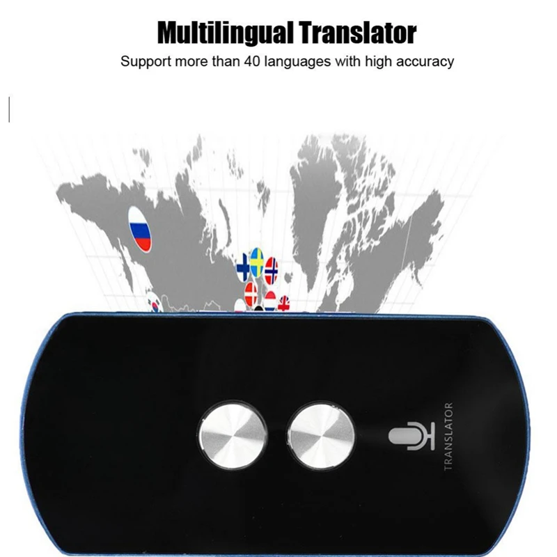Smart Translator 42 Language Translation For Bluetooth 4G Wifi Interpreter Device For Global Business And Travel Blue