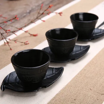 

Black Tea Cups Set Japanese Cast Iron Teacups Drinkware Wholesale Chinese Kung Fu Tea Tools