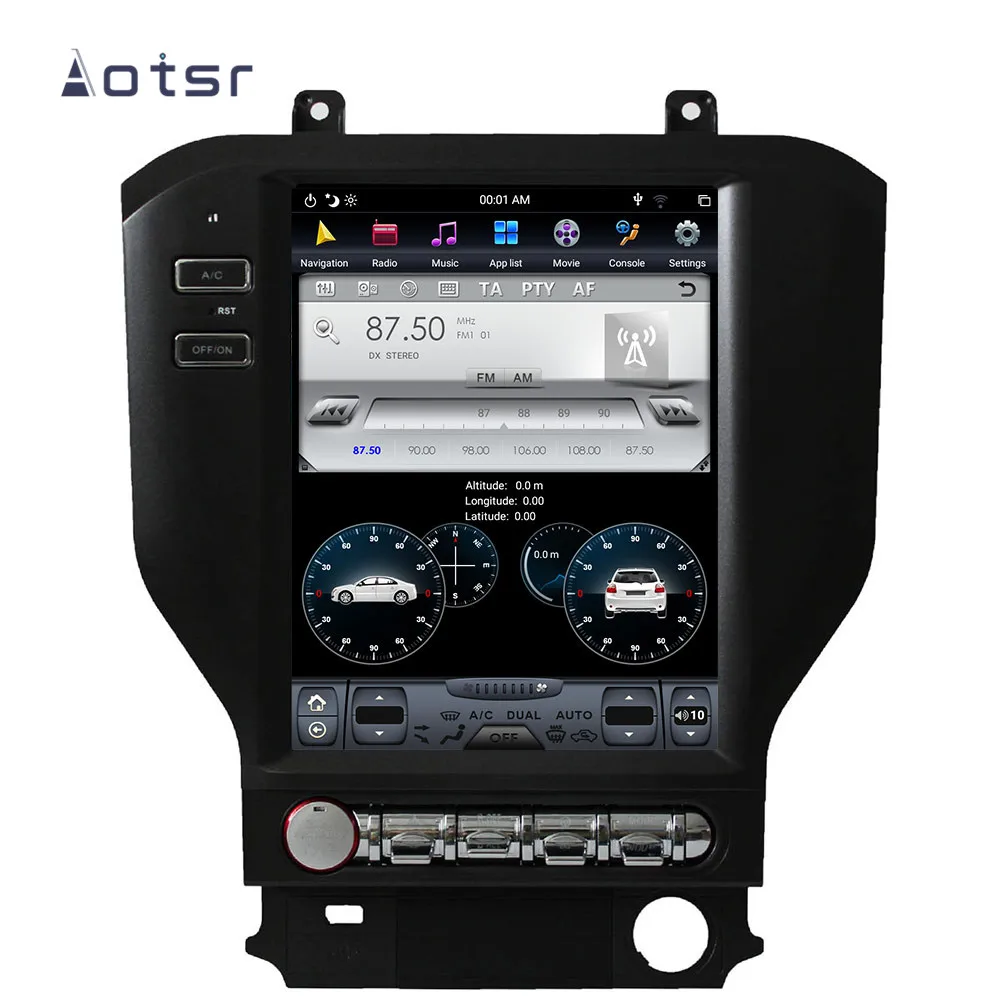 Top Tesla style Android 9.0 car GPS navigation for Ford Mustang 2015-2019 Car Auto Radio Stereo Head Unit Recorder Vertical Screen 4