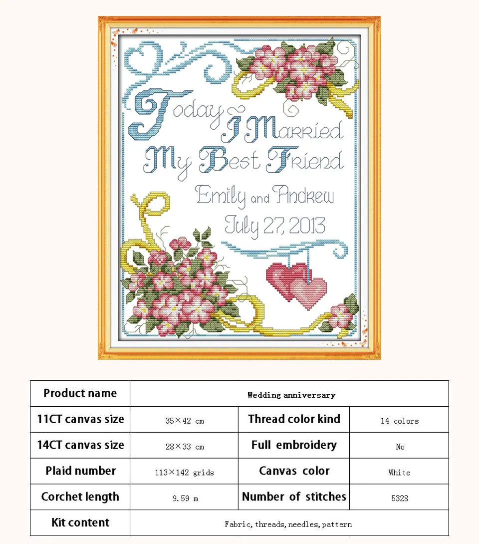 40th Anniversario Di Matrimonio Numeri Punto Croce Kit Kit Di Ricamo A Punto Croce