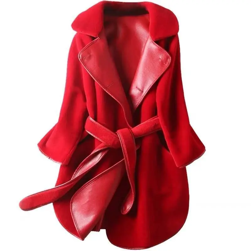 

Women 2019 Winter Double sided Real Fur Coat Natural Sheep Shearing Coats Female Thick Warm Genuine Leather Jacket Abrigos M137