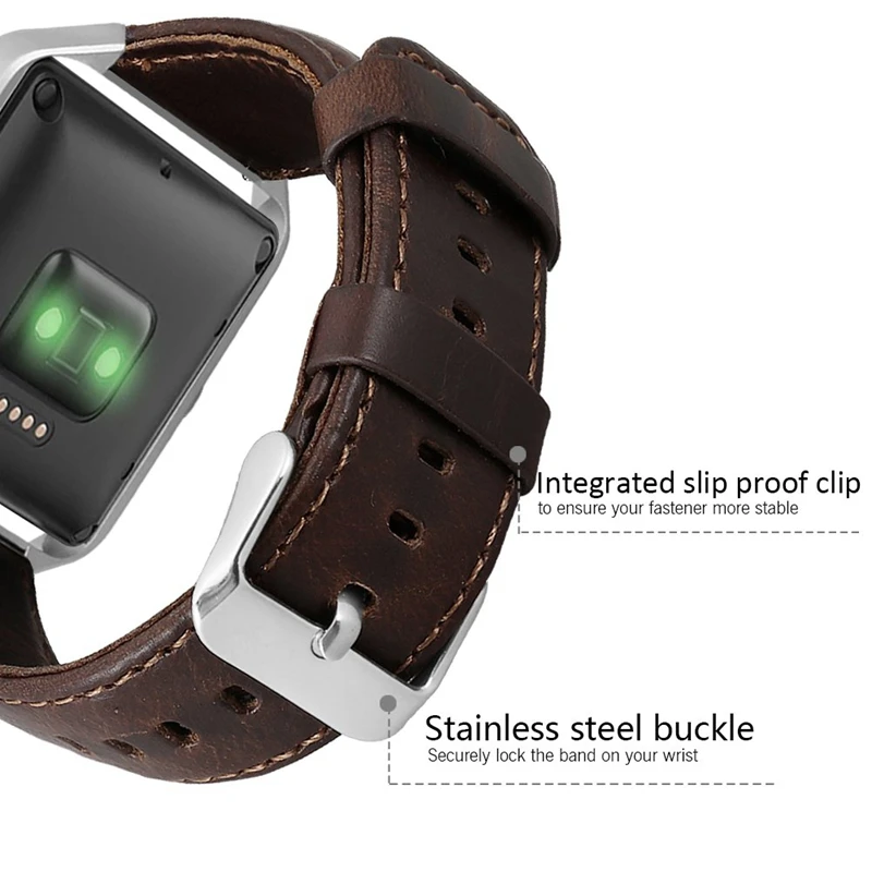 Ремешок из натуральной кожи для часов Fitbit Blaze, сменные Ремешки для наручных часов, браслет с стальной пряжкой