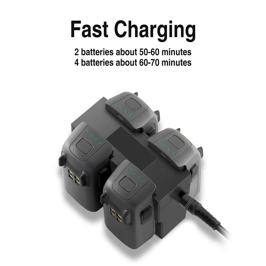 Charger For DJI Spark Drone Fast Charging Hub EU Plug Multi Battery 4 Ports Travel Charger Travel Transport Outdoor Charger UAV