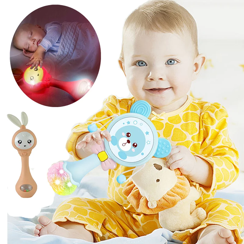 

Baby Music Rattle Bear Teether Toy For Child 0-12 Education Mobile Cot Kids Bed Newborn Stroller Crib Infant Pacifier Weep Tear