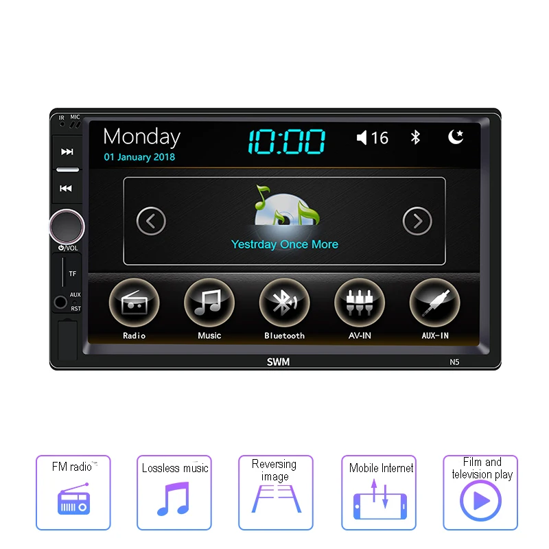 Panorâmicas para Carro In-dash com 5 Graus Imagens Estéreo Player Touch Screen Bluetooth Mp5 Jogadores Aux fm sd tf Câmeras 360 18 fm sd tf in-dash com 5 câmeras
