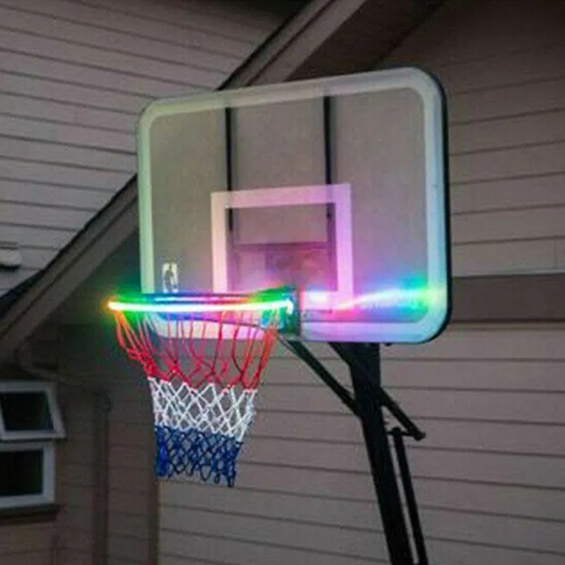 Online Aro de baloncesto LED luz Solar LED para la iluminación del borde de la cancha de baloncesto puede jugar a la luz del aro por la noche