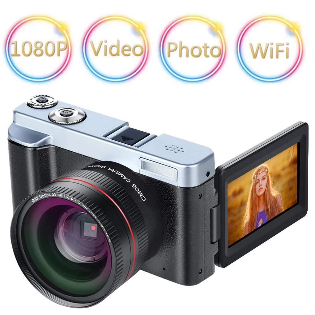 Для Носимых устройств P12 Цифровая камера+ телеобъектив видеокамера Full HD WiFi вращение флип-экран покупка дропшиппинг