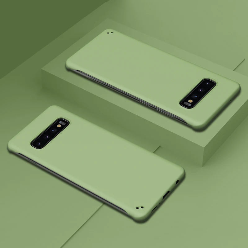 Тонкий Жесткий ПК Безрамное чехол для телефона для samsung Galaxy S9 S10 плюс S10e Примечание 10+ A10 A20 A30 A40 A50 A70 A7 A750 резиновый матовый чехол