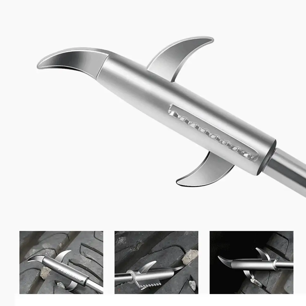 2 в 1, многофункциональный инструмент для чистки автомобильных шин, каменная дробилка, скребок для льда, лопата для снега, инструмент, чистый камень Крючок для автомобиля 30D4