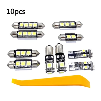 

10 Pcs Fit For VW MK4 Golf GIT Jetta 1999-2005 Car Fog Light LED Interior Light Dome Map Kit License Plate Light Bulbs