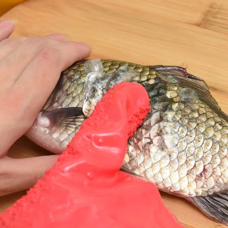 Peeled Potato Gloves Kitchen Vegetables Scraping Fish Scale Cleaning Gloves Non-slip Silicone Kitchen Tool Accessories cleaning gloves