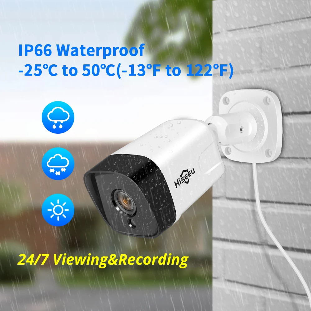 Камера видеонаблюдения Hiseeu 5 МП POE IP аудио 1080 P 2.0мп ONVIF водонепроницаемая сетевая