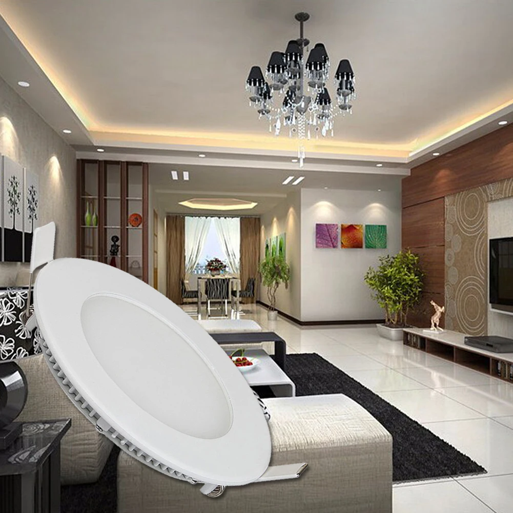 Ultra Thin LED Panel Light 3W 4W 6W 9W 12W 15W 18W 24W Driver Included 85-265V Recessed Ceiling Panel Lamps for indoor Lighting