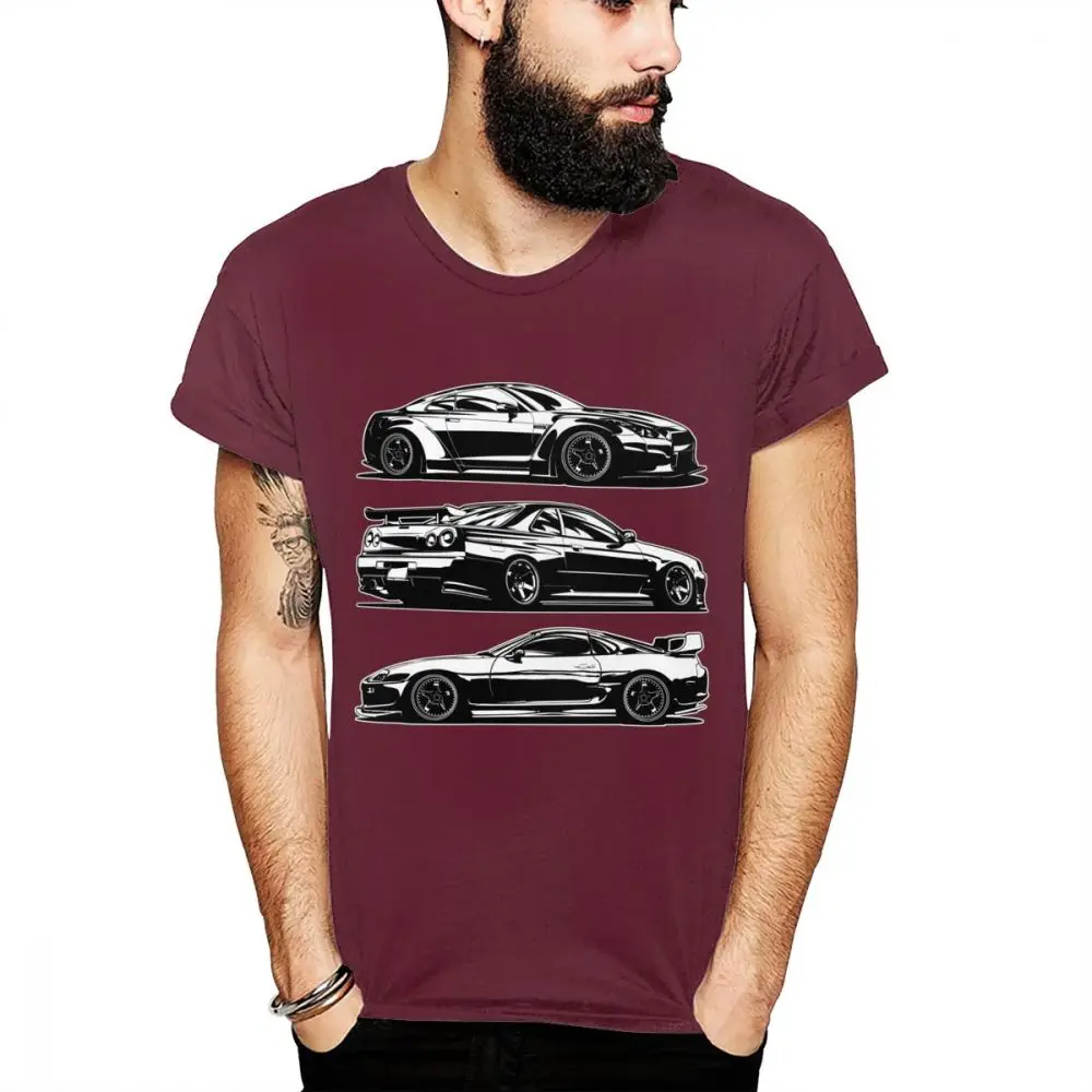 Классическая футболка для Тойота Супра R35 R34 японская Винтажная футболка для мужчин - Цвет: Коричневый