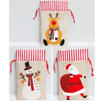 

Christmas gift bag Rag three-dimensional bag Gift storage bag Christmas decorations christmas gifts santa sacks