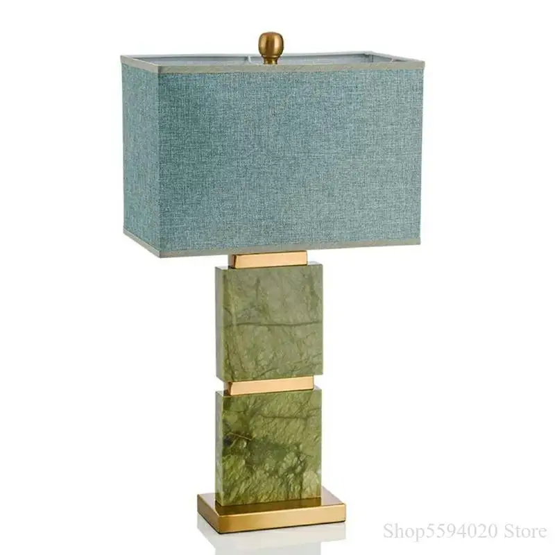 Lámpara de mesa de lujo americana, luces de mesa de mármol, diseño Simple y posmoderno para sala de estar, lámpara de cabecera para habitación, decoración del hogar ► Foto 3/6