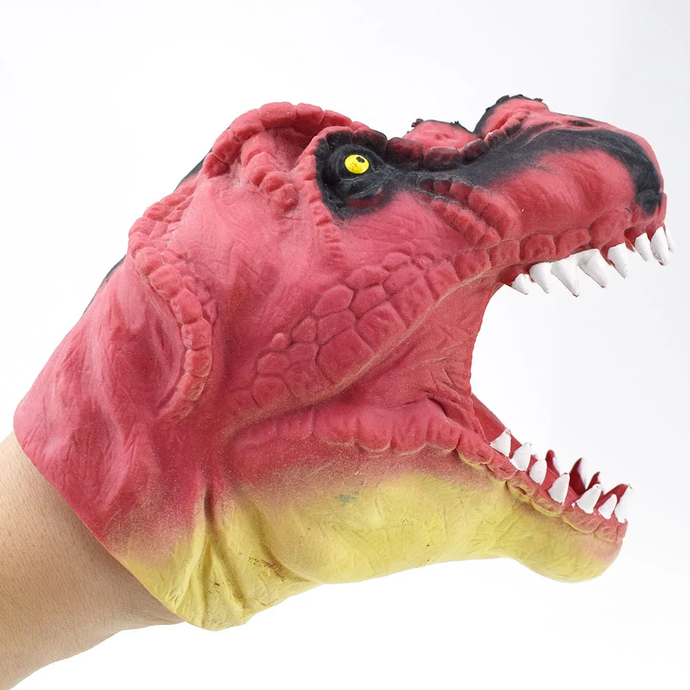 

TPR Medium Red Jurassic Tyrannosaurus Rex Dinosaur Hand Puppet Gloves Toy Story Props