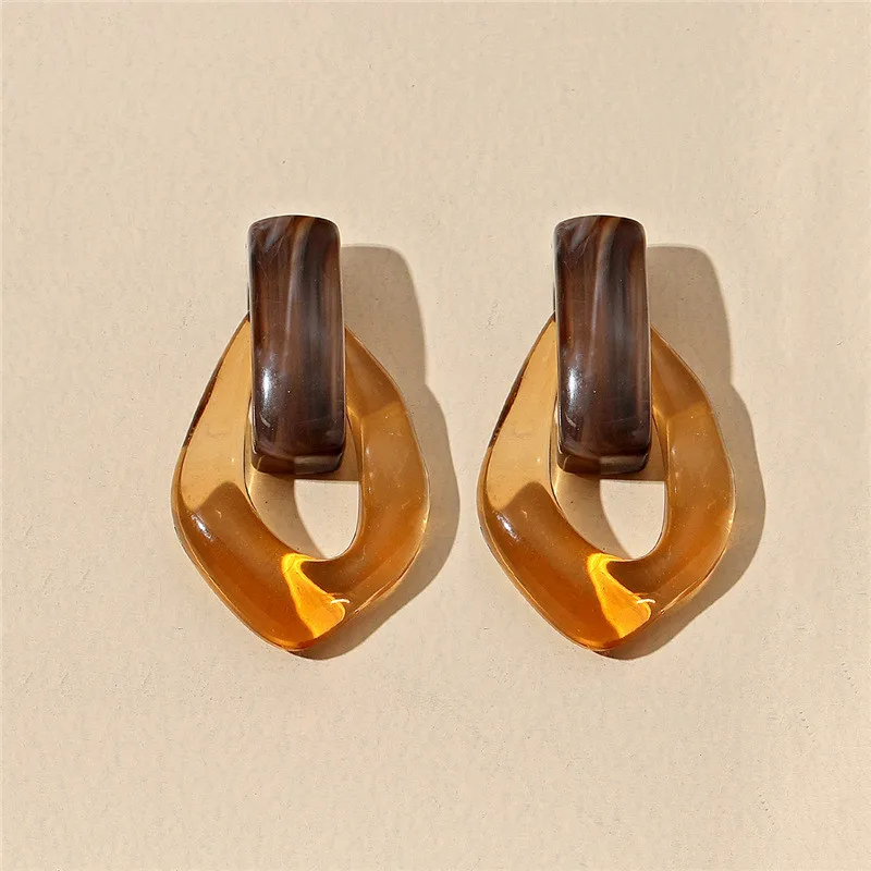 Boucles D'oreilles Vintage Paris Haute Couture - Bakélite Rose Plaqué Or - Dormeuses