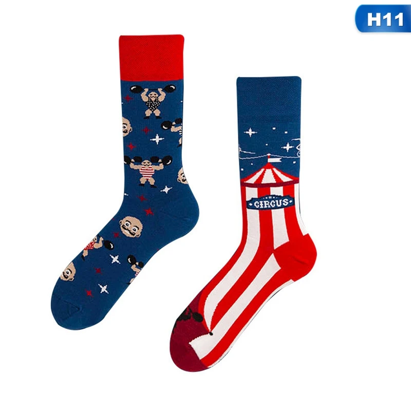 12 Styles Cartoon Print Socks Men Women Cotton Sock Drop Shipping - Цвет: 11