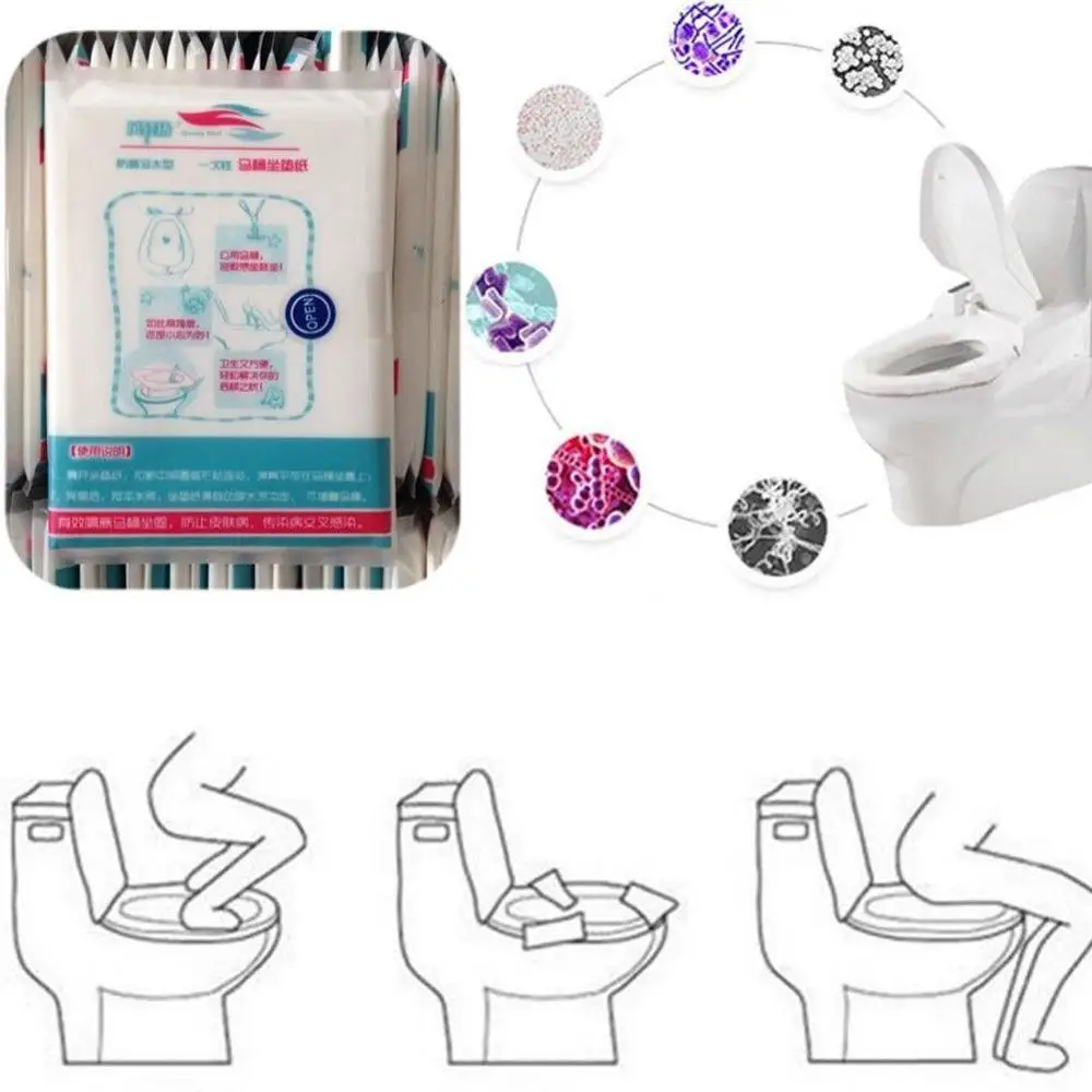 

10 Pcs/lot Toilet Cover Seat Waterproof Closestool Toilet Paper Pad Travel Disposable Toilet Seat Cover Mat Bathroom Accessories