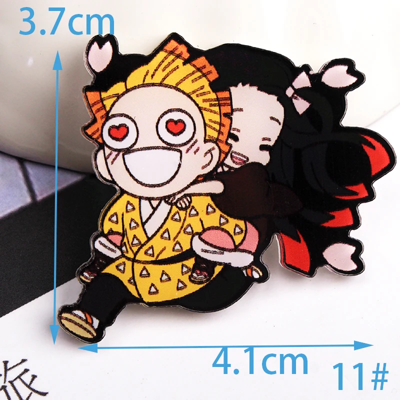 Y10-11 1 шт. мультфильм демон убийца: Kimetsu no Yaiba акриловые аксессуары модная брошка мультфильм значок булавка воротник брошь, ювелирный подарок Y10 - Цвет: Y10-11