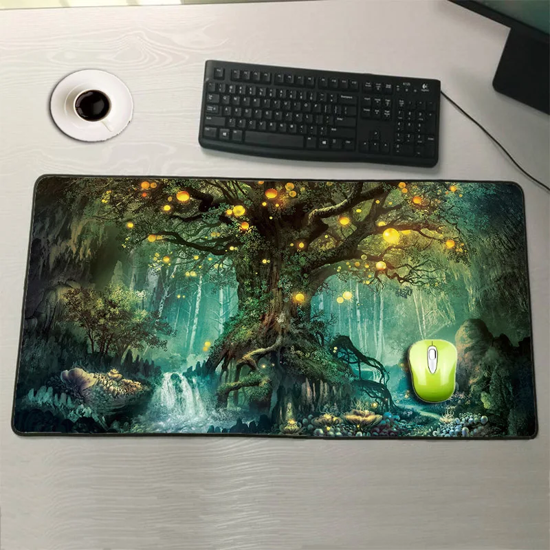 Mairuige DIY Custom Landscape Tree Large 900*400*3mm Gaming Mouse Pad Mat Locking Edge Thicker PC A