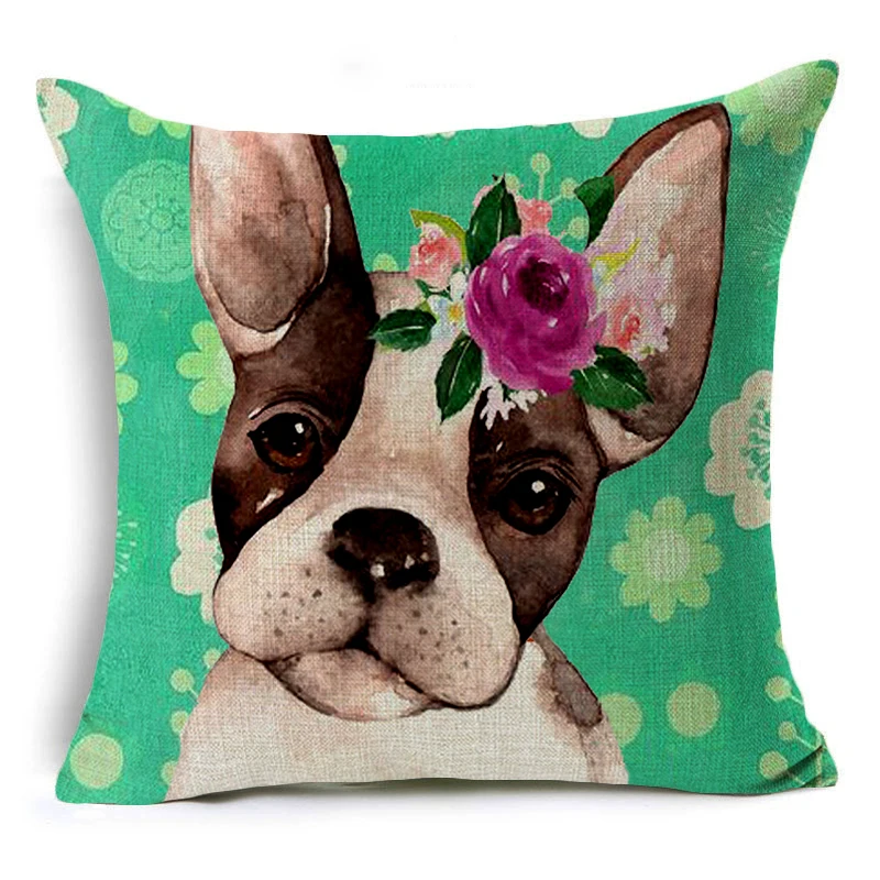 Nuevo con cojines interior perro Bulldog +50 x 50+ cojines decorativos funda de almohada + inglesa almohada