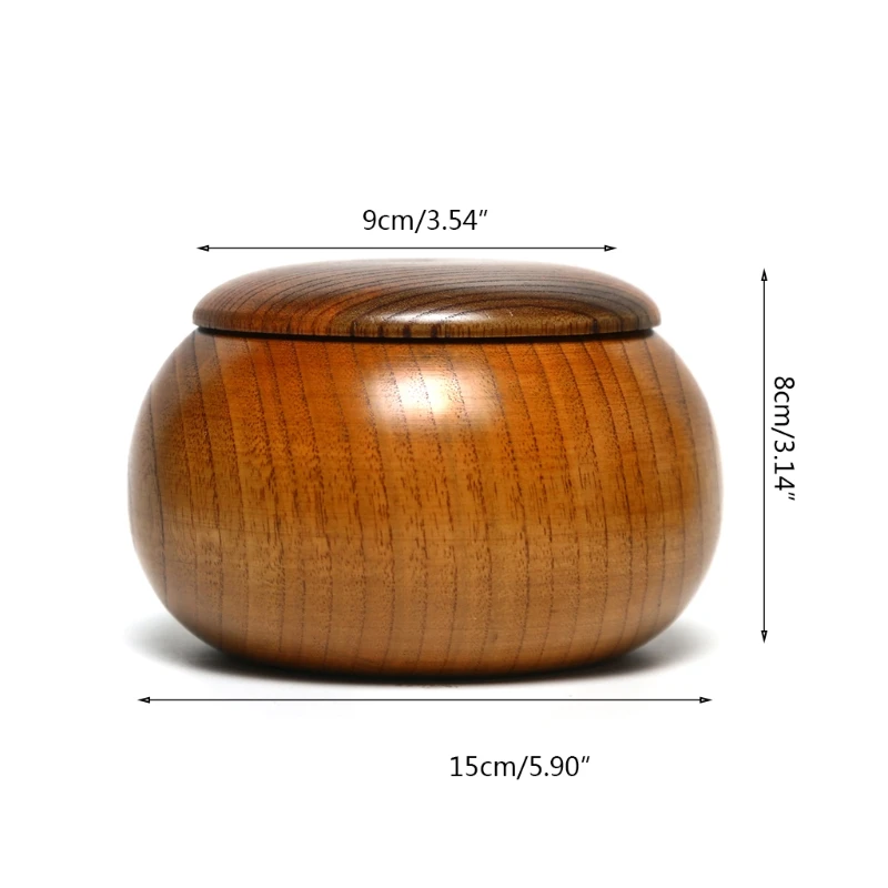Wooden Go Cans Stones Storage Bottle Go Game Chess Bowls with Lid Weiqi Box