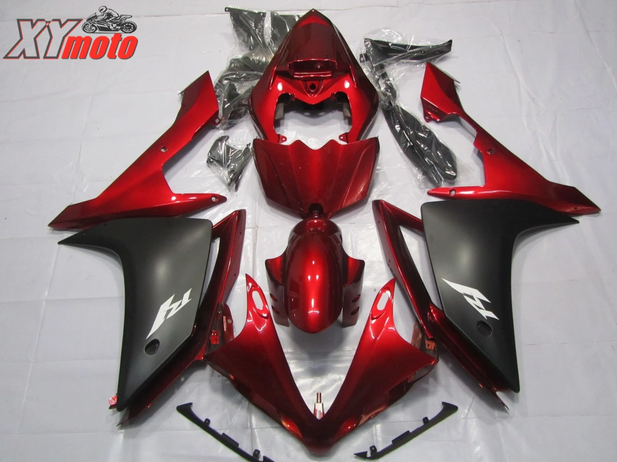 

Motorcycle Fairing Kit For Yamaha YZF1000 R1 07-08 Injection ABS Plastic Fairings R1 2007-2008 Wine Red and Matte Black Bodywork